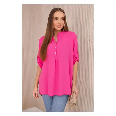 Blouse with a longer back pink