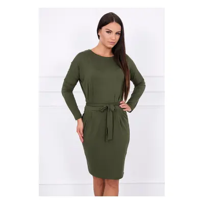 Kesi Dress tied at the waist khaki