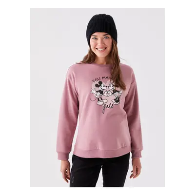 LC Waikiki Crew Neck Mickey Mouse Printed Long Sleeve Maternity Sweatshirt