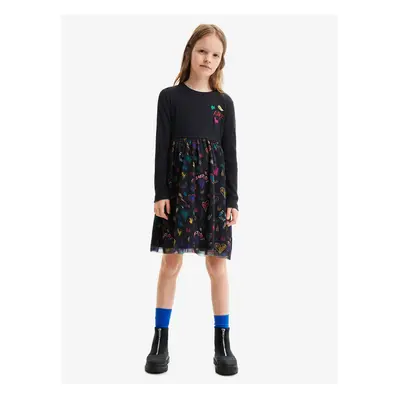 Black Girl Patterned Dress Desigual Casia - Girls