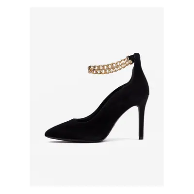 Black women's pumps in suede finish Tamaris - Women's