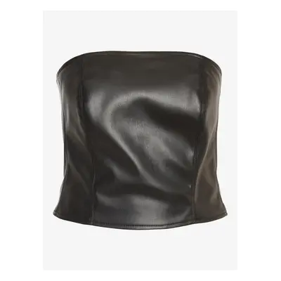 Black women's faux leather top Noisy May Andy - Women's