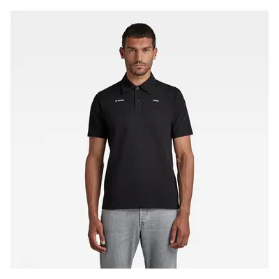 G-STAR Polo shirt - Logo slub polo s\s black