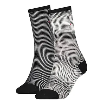 Tommy Hilfiger Socks - TH WOMEN SOCK 2P GRADIENT STRIPE black