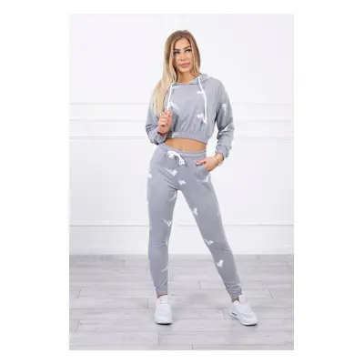 Set with pistol print gray