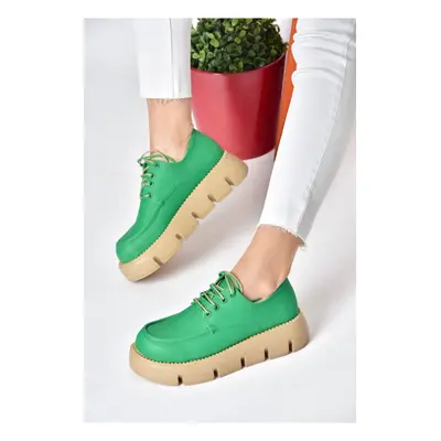 Fox Shoes P267632009 Green Thick Soled Women's Casual Shoes