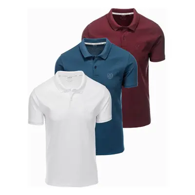 Ombre Set of men's pique knit polo shirts 3-pack