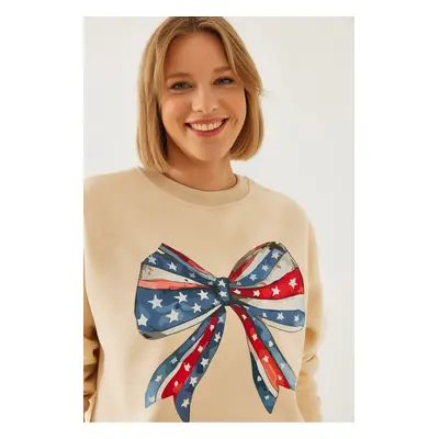 Bianco Lucci Women's Colorful Butterfly Printed Sweatshirt MBHS019