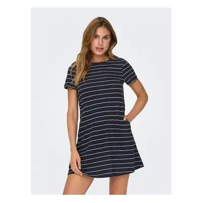 Dark Blue Women's Striped Basic Dress ONLY May - Women