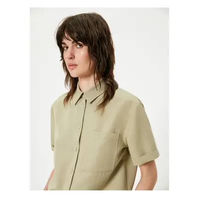 Koton Shirt Pocket Short Sleeve Modal Blended