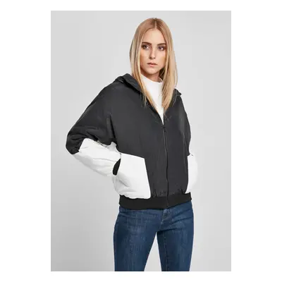 Women's padded two-tone Batwing jacket black/white