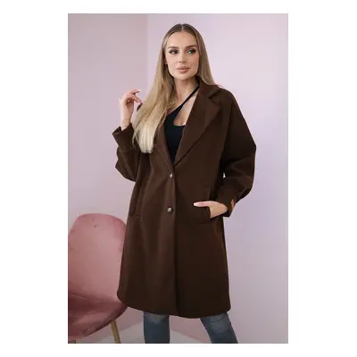 Kesi Włoski Single-breasted coat with buttons brown