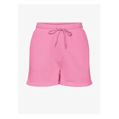 Pink women's basic sweat shorts Pieces Chilli - Women's