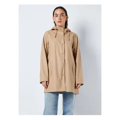 Beige women's waterproof coat Noisy May Sky - Women