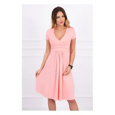 Kesi Dress cut under the bust, long sleeve, short sleeve salmon