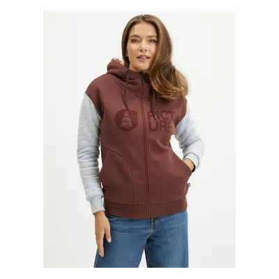 Light grey-burgundy women's hoodie Picture - Women's