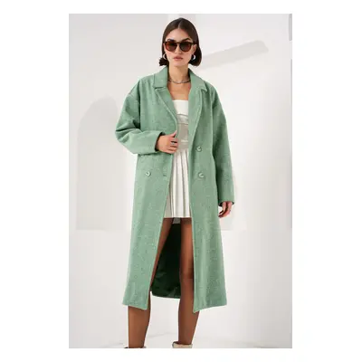 Bigdart Green Oversize Wide Cut Woolen Long Stamp Coat