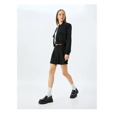 Koton Pleated Belt Detailed Mini Shorts Skirt