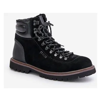 Suede insulated ankle boots Trapperky men's Big Star Hi-Poly System black