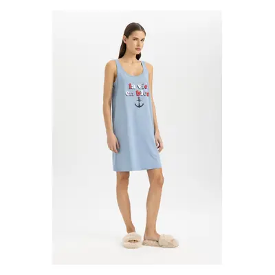 DEFACTO Fall in Love Printed Sleeveless Nightgown