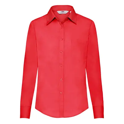 FRUIT OF THE LOOM F17•LADIES LONG SLEEVE POPLIN SHIRT