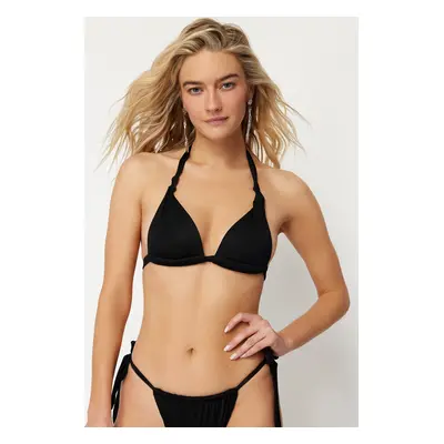 Trendyol Black Triangle Knotted Bikini Top