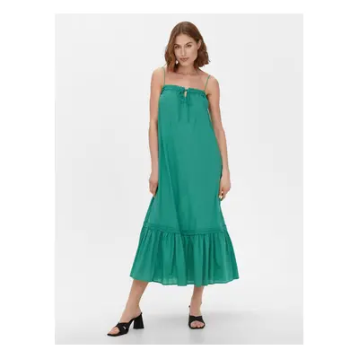 Green loose midi dress with straps ONLY Allie - Women's