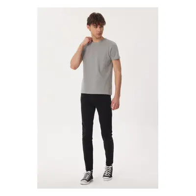 Lee Cooper Twingos Men's Pique O Neck T-Shirt Gray Melange