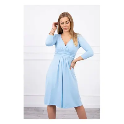 Dress with an azure underbust neckline