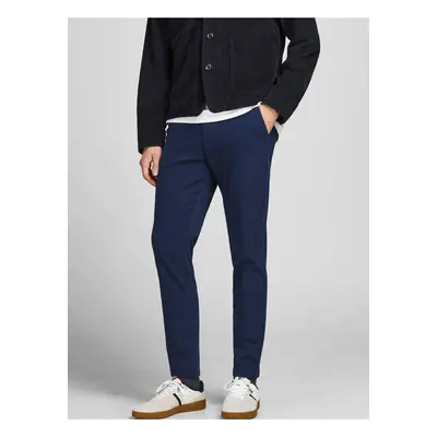 Dark blue slim fit trousers Jack & Jones Stollie - Men's