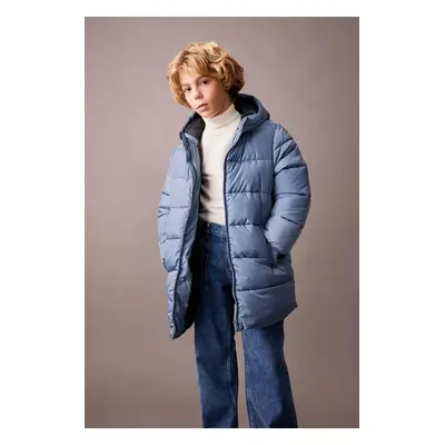 DEFACTO Boy's Water Repellent Hooded Puffer Jacket Coat