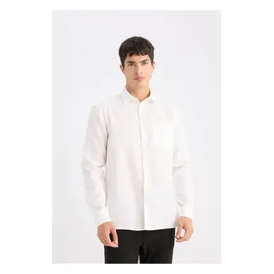 DEFACTO Regular Fit Polo Neck Cotton Long Sleeve Shirt