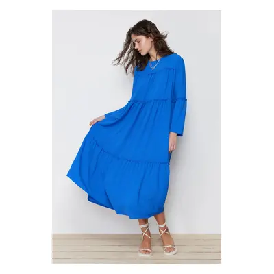 Trendyol Blue Piping Detailed Woven Dress