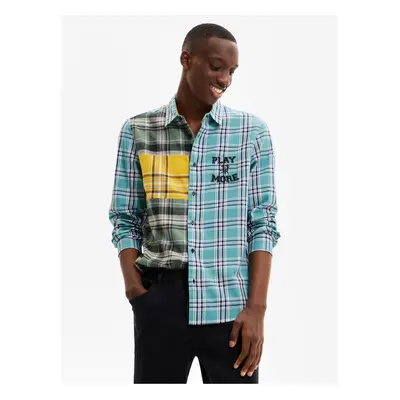 Green-blue men's checkered shirt Desigual Rod - Men's