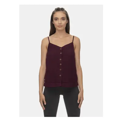 Burgundy linen top Ragwear Antolia - Women's