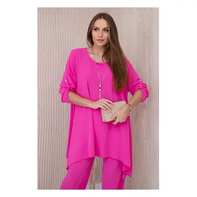 Kesi Włoski Set of blouse + pants with pendant fuchsia