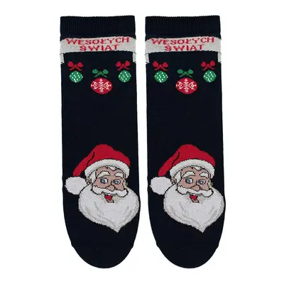 Bratex X-Mass Socks Women's navy blue/lurex d-036