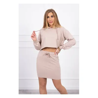 Set of sweatshirt with beige skirt