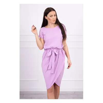 Tied dress with a clutch bottom in purple color