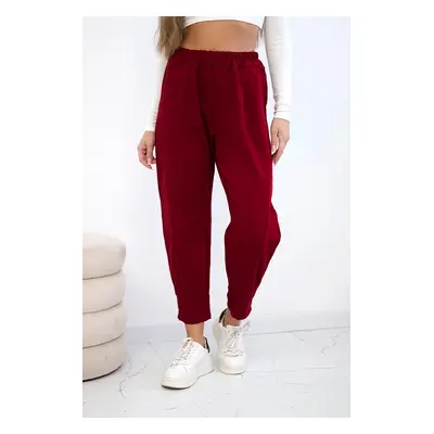 Kesi Włoski Punto Milano Winter trousers with pockets burgundy