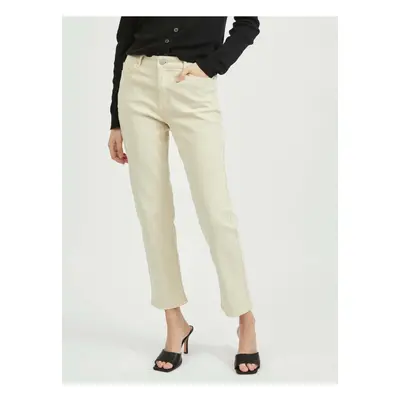 Cream straight fit cropped jeans VILA Sommer - Ladies