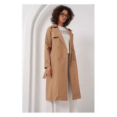 Bigdart Double Breasted Trench Coat - Camel