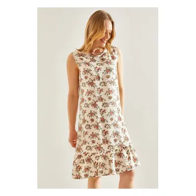 Bianco Lucci Women's Skirt Ruffled Floral Viscose Dress