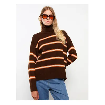 LC Waikiki LCWAIKIKI Basic Turtleneck Striped Long Sleeve Women's Knitwear Sweater