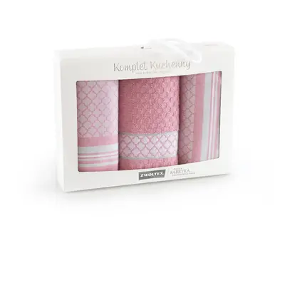 Zwoltex Unisex's Kitchen Towel Set Maroko Pink/Pattern