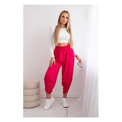 Kesi Włoski Trousers with wide leg and pockets fuchsia