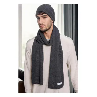 35261 Dewberry Mens Scarf Beret Set-ANTHRACITE