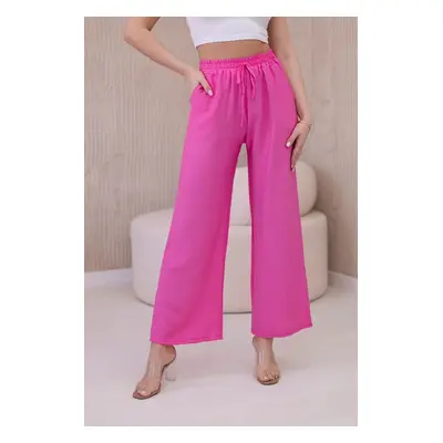 Pink viscose wide trousers