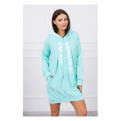 Oversize mint hooded dress