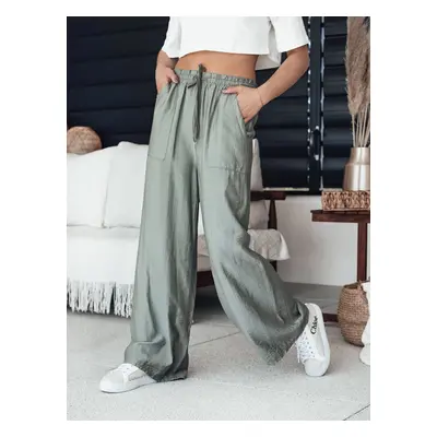 Spodnie damskie wide leg NAMAYAS khaki Dstreet